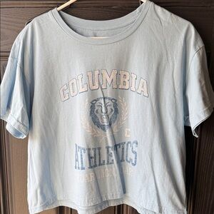 Columbia Light Blue Graphic Tee with Lion Crest